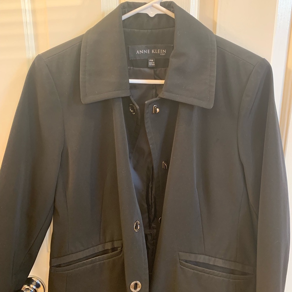 Anne Klein Coat black water resistant size PM - Picture 6 of 8